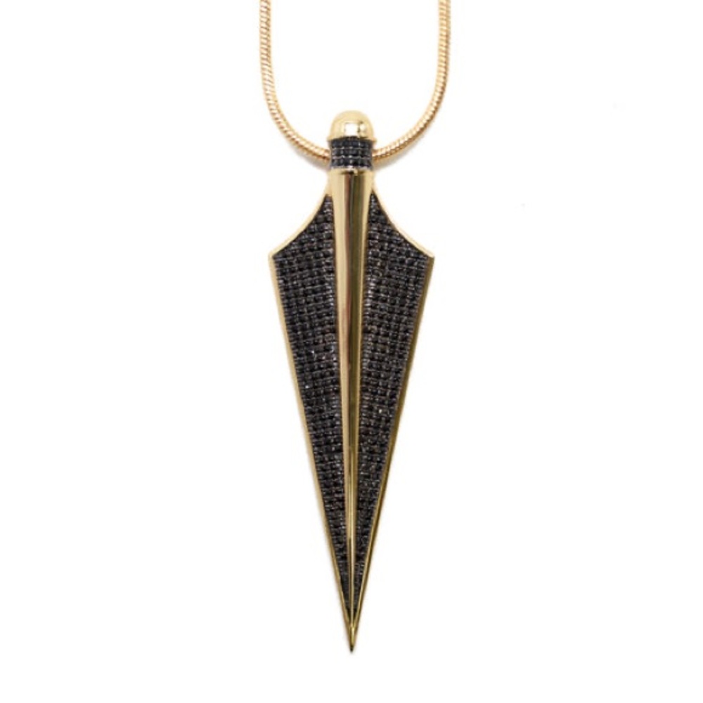 Noir Jewelry Onatah Pendant Necklace (Gold Black)